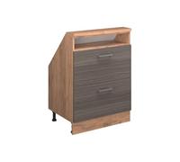 Vicco Meuble sous Pente R-Line, Gris Noble/chêne doré, 60cm avec 2 tiroirs