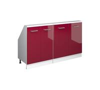 Vicco Meuble sous Pente R-Line, Rouge Brillant/Blanc, 140cm Lot de 2