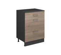 Vicco Meuble sous Pente R-Line, Sonoma, 60cm sans Pente avec 3 tiroirs