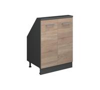 Vicco Meuble sous Pente R-Line, Sonoma/Anthracite, 60cm avec 2 Portes