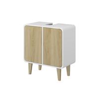 Vicco Meuble sous Vasque Arla, Blanc/chêne, 60x61cm