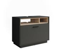 Vicco Meuble sous Vasque Beatrice, Anthracite/Sonoma, 80x64cm | avec tiroir, pour le rangement des accessoires de salle de bain sous le lavabo