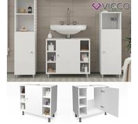 Vicco meuble sous vasque simple Fynn, Blanc, 60 x 54 cm