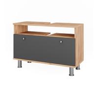 Vicco Meuble sous-Vasque Fynn, Chêne doré/Anthracite, 80.2x54cm avec tiroir, Convient pour Une Installation sous Le lavabo