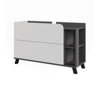 Vicco Meuble sous Vasque Karen, Anthracite/Blanc, 100x65cm avec 2 tiroirs