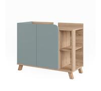 Vicco Meuble sous Vasque Karen, Sonoma/Bleu, 80x65cm | avec 2 portes, pour un rangement peu encombrant sous l’évier