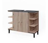 Vicco Meuble sous Vasque Simple Aquis, Sonoma, 79.6x64cm avec 2 Portes, pour Le Rangement dans la Salle de Bain et Compatible avec Aquis