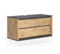 Vicco Meuble sous Vasque Simple Edelin, Anthracite/Artisan, 100x50cm avec 2 tiroirs