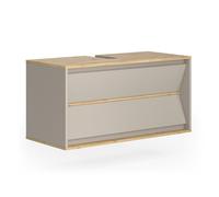 Vicco Meuble sous Vasque Simple Edelin, Cachemire, 100x50cm avec 2 tiroirs, pour Montage Mural et Compatible avec siphons Standards
