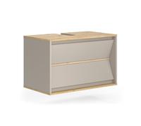 Vicco Meuble sous Vasque Simple Edelin, Cachemire, 80x50cm | avec 2 tiroirs, pour montage mural et compatible avec siphons standards