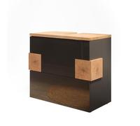 Vicco Meuble sous Vasque Simple Eden, Anthracite, 70x64.5cm avec 2 tiroirs, pour Montage Mural avec aménagement intérieur modulable