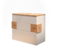 Vicco Meuble sous Vasque Simple Eden, Blanc, 70x64.5cm avec 2 tiroirs