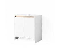 Vicco Meuble sous Vasque Simple Emma, Blanc/Sonoma, 58x60cm, pour Le Rangement dans la Salle de Bain, combinable avec la série Emma