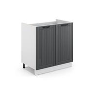 Vicco Meuble sous Vasque Simple Fame-Line, Anthracite/Blanc, 80 x 81.6 cm sans Plan de Travail