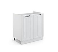 Vicco Meuble sous Vasque Simple Fame-Line, Blanc Campagne/Blanc, 80 x 81.6 cm sans Plan de Travail