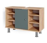 Vicco Meuble sous Vasque Simple Fynn, Vert/Chêne de Force doré, 80 x 54 cm