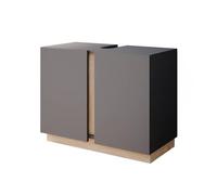 Vicco Meuble sous Vasque Simple Gloria, Anthracite, 70.4x55.5cm avec 2 Portes, avec découpe pour Siphon et Compatible avec la série Gloria