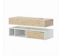 Vicco Meuble sous Vasque Simple Henri, Blanc/Chêne Artisan, 100 x 15 cm avec tiroir