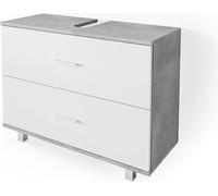 Vicco meuble sous vasque simple Ilias, 80 x 60.8 cm, Béton/Blanc