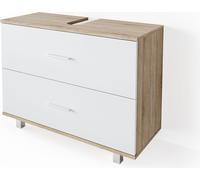 Meuble sous vasque simple Ilias, 80x60.8cm, Blanc/Sonoma, Sonoma, Vicco