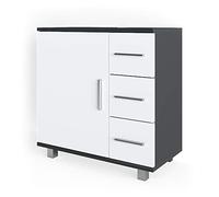 Vicco Meuble sous Vasque Simple Ilias, Anthracite, 60x60.8cm, avec découpe pour Siphon pour Installation sur lavabo