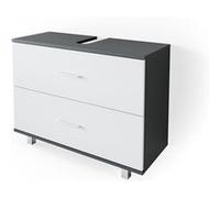 Vicco Meuble sous Vasque Simple Ilias, Anthracite/Blanc, 80 x 60.8 cm