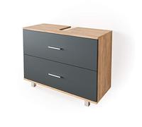 Vicco Meuble sous Vasque Simple Ilias, Anthracite/chêne doré, 80x60.8cm
