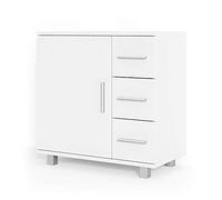 Vicco Meuble sous Vasque Simple Ilias, Blanc, 60x60.8cm, avec découpe pour Siphon pour Installation sur lavabo