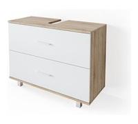 Vicco Meuble sous vasque simple Ilias, Blanc/Sonoma, 80x60.8cm Blanc/Sonoma G