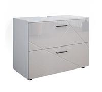 Vicco Meuble sous Vasque Simple Irma, Blanc Haute Brillance, 80 x 59 cm