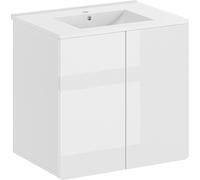 Vicco meuble sous vasque simple Izan, 57 x 57.8 cm, Blanc Haute brillance