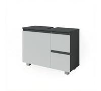 Vicco Meuble sous Vasque Simple J-Shape, Anthracite/Blanc, 80x60.8cm