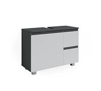 Vicco Meuble sous Vasque Simple J-Shape, Blanc/Anthracite, 80 x 60.8 cm