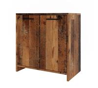 Vicco Meuble sous Vasque Simple Kiko, Chêne Rustique, 58x60cm, avec découpe pour Siphon et Espace de Rangement pour l’Organisation de la Salle de Bain