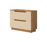 Vicco Meuble sous Vasque Simple Lotta, Cachemire, 79.6x62.5cm avec 2 tiroirs, pour Le Rangement des Accessoires de Salle de Bain et Le raccordement au lavabo
