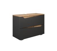 Vicco Meuble sous Vasque Simple Marelle, Anthracite/Artisan, 80x57.5cm avec 2 tiroirs, adapté au Montage sous des lavabos Courants