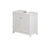 Vicco Meuble sous Vasque Simple Riad, Blanc, 60x58cm avec 2 Portes, pour Montage Mural pour Le Rangement des Accessoires de Salle de Bain