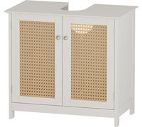 Vicco meuble sous vasque simple Rosario, 60 x 58 cm avec 2 portes, Blanc