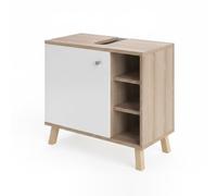 Vicco Meuble sous Vasque Simple Senyo, Blanc, 60x54cm, adapté à la Fixation Murale et Compatible avec Les Meubles Senyo