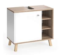 Vicco Meuble sous Vasque Simple Senyo, Blanc/Sonoma, 60 x 54 cm