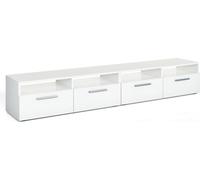 Vicco meuble tv Diego, 190 x 38 cm, Blanc Haute brillance