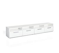 Vicco Meuble TV Diego, Blanc Haute Brillance, 190 x 38 cm