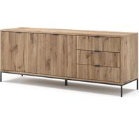 Vicco meuble tv Eliza, 150.1 x 60 cm avec 3 tiroirs, 2 portes, Chêne Viking