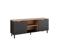 Vicco Meuble TV Marelle, Anthracite/Artisan, 150x60cm avec 2 Portes