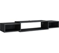 Vicco meuble tv Nordic, 139.7 x 20.3 cm avec étagères ouvertes, Béton noir