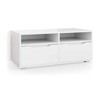 Vicco Meuble TV Ruben, Blanc, 100.2x42.5cm, pour Une Utilisation comme Support TV avec Passage de câbles