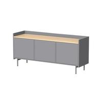 Vicco Meuble TV Velina, Gris, 140x63cm avec 3 Portes, Convient comme Meuble TV avec Compartiment de Rangement Ouvert