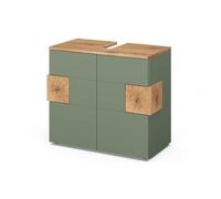 Vicco Meuble Vasque Simple Eden, Vert, 73.1x64cm, pour Montage Mural avec aménagement intérieur modulable