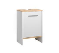 Vicco Meuble Vasque Simple Karli, Chêne Blanc/Force de l'or, 38.2x57cm avec la Porte, Compatible avec Les siphons Standards et Installation Facile