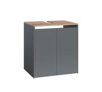 Vicco Meuble Vasque Simple Viktor, Anthracite/chêne doré, 60.2x65cm | avec découpe pour siphon et étagère intérieure réglable en hauteur